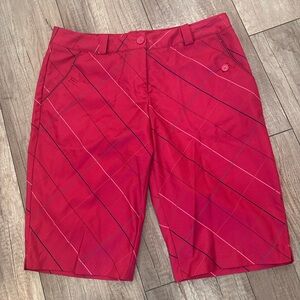 Nike Red Plaid Men's Flat Front Shorts